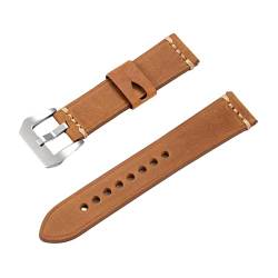 PiWine Uhrenarmbänder, Uhrenarmband, 22 mm/24 mm, rauer Stil, echtes Leder, Ersatz-Armband for Herren, bequem und wasserdicht, atmungsaktiv (Color : Type F1, Size : 24mm) von PiWine