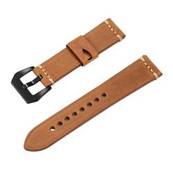 PiWine Uhrenarmbänder, Uhrenarmband, 22 mm/24 mm, rauer Stil, echtes Leder, Ersatz-Armband for Herren, bequem und wasserdicht, atmungsaktiv (Color : Type F2, Size : 24mm) von PiWine
