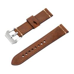 PiWine Uhrenarmbänder, Uhrenarmband, 22 mm/24 mm, rauer Stil, echtes Leder, Ersatz-Armband for Herren, bequem und wasserdicht, atmungsaktiv (Color : Type F3, Size : 22mm) von PiWine