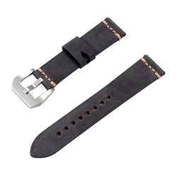 PiWine Uhrenarmbänder, Uhrenarmband, 22 mm/24 mm, rauer Stil, echtes Leder, Ersatz-Armband for Herren, bequem und wasserdicht, atmungsaktiv (Color : Type F7, Size : 22mm) von PiWine