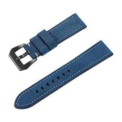 PiWine Uhrenarmbänder, Uhrenarmband, 22 mm/24 mm, rauer Stil, echtes Leder, Ersatz-Armband for Herren, bequem und wasserdicht, atmungsaktiv (Color : Type R2, Size : 22mm) von PiWine