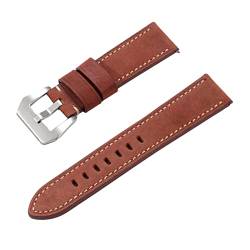 PiWine Uhrenarmbänder, Uhrenarmband, 22 mm/24 mm, rauer Stil, echtes Leder, Ersatz-Armband for Herren, bequem und wasserdicht, atmungsaktiv (Color : Type R3, Size : 24mm) von PiWine