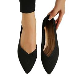 Pianshanzi Flache Schuhe Für Damen Ballerinas Spitz Damen Slipper Damen Schwarz Schuhe Damen Niedriger Absatz Bootsschuhe für Frauen Urlaub von Pianshanzi