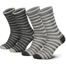 2 Paar Alpaka Wollsocken Frauen Geringelt atmungsaktive Kuschelsocken Wolle 35 36 37 38 von Piarini