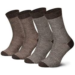 2 Paar Alpaka Wollsocken Frauen Geringelt atmungsaktive Kuschelsocken Wolle braun beige 35 36 37 38 von Piarini