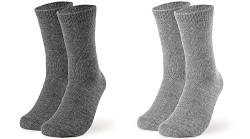 2 Paar Alpaka Wollsocken Frauen atmungsaktive Kuschelsocken Wolle anthrazit grau 35 36 37 38 von Piarini