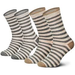 2 Paar Alpaka Wollsocken Herren Geringelt atmungsaktive Kuschelsocken Wolle 43 44 45 46 von Piarini