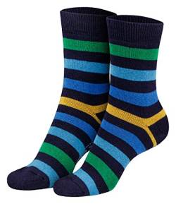 2 Paar Kinder Stoppersocken ABS Socken Anti Rutschsocken Noppen Baumwolle Jungen Mädchen Navy 23 24 25 26 von Piarini