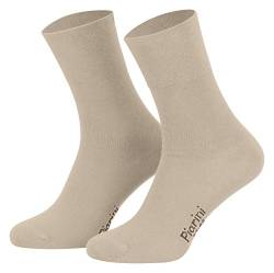 35-38 - 8 Paar Business Socken, Anzugsocken ohne Gummibund Baumwolle - Herren Damen - 8er Pack - beige von Piarini