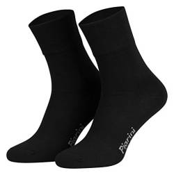 35-38 - 8 Paar Business Socken, Anzugsocken ohne Gummibund Baumwolle - Herren Damen - 8er Pack - schwarz von Piarini