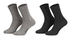 43-46 - 8 Paar Business Socken, Anzugsocken ohne Gummibund Baumwolle - Herren Damen - 8er Pack - 4xanthrazit 4xgrau von Piarini