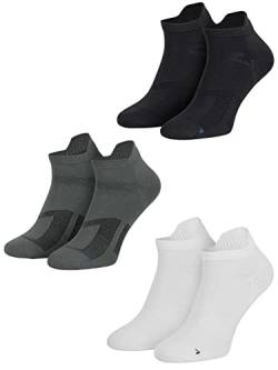 Laufsocken I 3 Paar I Damen & Herren I Atmungsaktive Antiblasen Sportsocken I Für Freizeit- & Profiläufer I schwarz grau weiß MIX 39-42 von Piarini