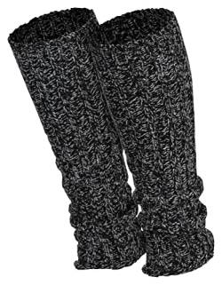 Piarini 1 Paar Grobstrick Stulpen Damen Bein - warme Winter Beinstulpen - One-Size Wolle Multicolour schwarz von Piarini