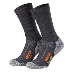 Piarini 2 Paar Coolmax Wandersocken Outdoorsocken Funktionssocken lang anthrazit 35-38 von Piarini