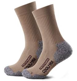 Piarini 2 Paar Coolmax Wandersocken Outdoorsocken Funktionssocken lang beige 35-38 von Piarini