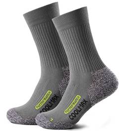 Piarini 2 Paar Coolmax Wandersocken Outdoorsocken Funktionssocken lang grau 47-50 von Piarini