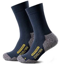 Piarini 2 Paar Coolmax Wandersocken Outdoorsocken Funktionssocken lang marine 39-42 von Piarini