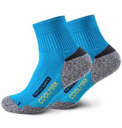 Piarini 2 Paar Coolmax Wandersocken Trekkingsocken Funktionssocken kurz - petrol 39-42 von Piarini