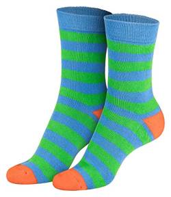 Piarini 2 Paar Kindersocken geringelt bunt Vollfrottee Jungen Mädchen Weiche Kinderstrümpfe Kids Boys Girls Socks grün orange 23 24 25 26 von Piarini