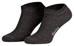 Piarini 39-42/8 Paar Sneaker-Socken Sportsocken Baumwolle ohne Naht kurz Damen Herren Anthrazit von Piarini