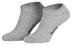 Piarini 43-46/8 Paar Sneaker-Socken Sportsocken Baumwolle ohne Naht kurz Damen Herren Grau von Piarini