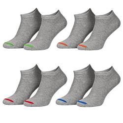 Piarini 47-50 8 Paar Sneaker Socken Sportsocken Baumwolle - Ohne Naht - Kurze Unisex Damen Herren grau 48 49 von Piarini