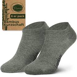 Piarini 6 Paar Bambus Socken Sneaker Socken Herren Damen dünne atmungsaktive diabetiker Füßlinge Gr. 39 40 41 42 melange grau von Piarini