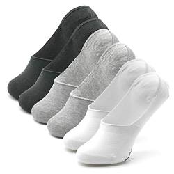 Piarini 6 Paar Invisible Socks Unsichtbare Füßlinge Damen Frauen Mädchen Sneakersocken grau schwarz weiß, 35-38 von Piarini