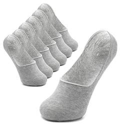 Piarini 6 Paar Invisible Socks Unsichtbare Füßlinge Männer Herren Sneakersocken grau 47 48 49 50 von Piarini