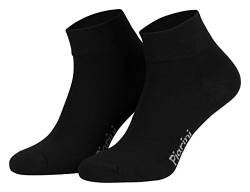 Piarini 8 Paar kurze Socken Kurzsocken Quarter Socken für Damen Herren - dünn ohne Gummibund - schwarz 39-42 von Piarini
