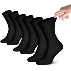 Piarini Business Socken ohne Gummi Damen 3er Pack - Socken mit Komfortbund aus Baumwolle Schwarz 35 36 37 38 von Piarini