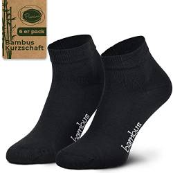 Piarini Gr. 35 36 37 38 6 Paar Bambussocken Damen-Socken Frauen-Kurzschaft kurz schwarz von Piarini