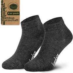 Piarini Gr. 39-42 6 Paar Bambussocken Herren-Socken kurz anthrazit grau von Piarini