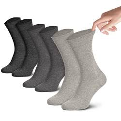 Piarini Venensocken Herren ohne Gummi 3er Pack - Gesundheitssocken die nicht einschnüren aus Baumwolle Grau 43 44 45 46 von Piarini