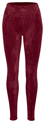 Piarini Winter Leggings Teddy Innenfleece - Thermo Leggings extra kuschelig warm in Weinrot Gr.L-XL von Piarini