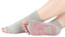 Piarini grau 1 Paar offene Zehensocken kurz ABS Socken Baumwolle Yoga-Socken offenen Zehen Pilates-Socken Fitness 35 36 37 38 von Piarini