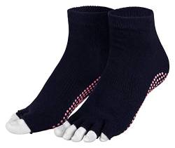 Piarini marine 1 Paar offene Zehensocken kurz ABS Socken Baumwolle Yoga-Socken offenen Zehen Pilates-Socken Fitness 35 36 37 38 von Piarini