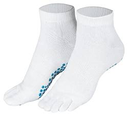 Piarini weiß 1 Paar Zehensocken kurz ABS Socken aus Baumwolle Socken Yoga Tanzen Pilates Fitness 35 36 37 38 von Piarini