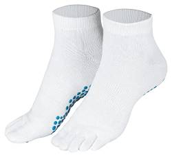 Piarini weiß 1 Paar Zehensocken kurz ABS Socken aus Baumwolle Socken Yoga Tanzen Pilates Fitness 39 40 41 42 von Piarini