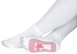 Piarini weiß 1 Paar offene Zehensocken kurz ABS Socken Baumwolle Yoga-Socken offenen Zehen Pilates-Socken Fitness 35 36 37 38 von Piarini