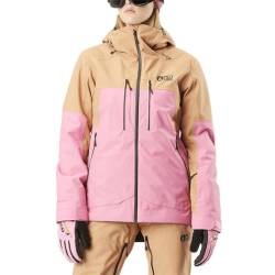 Picture W Exa Jacket Colorblock-Beige-Pink - Warme funktionale Damen Freeride Skijacke, Größe L - Farbe Cashmere Rose von Picture