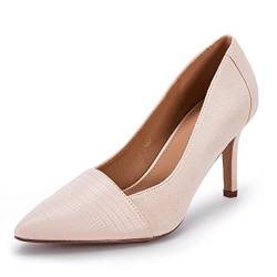 PiePieBuy Damen High Heels Pumps Spitze Zehen Slip On Stiletto Klassische Kleid Party Büro Schuhe, Nude Rosé, 39 EU von PiePieBuy