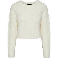 pieces Strickpullover - Zopfstrick Pullover - PCJO LS O-NECK CROPPED KNIT von Pieces