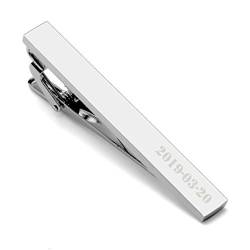 PiercingJ Personalized Gravur 6mm Herren Krawattenklammer krawattennadel Männer Tie Clip aus Edelstahl für Hochzeit Festival Geburtstag Geschenk, Silber/Gold/Grau (Sliber) von PiercingJ