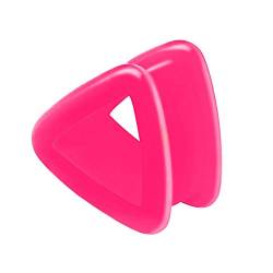 Piercingfaktor Farbiger Flesh Tunnel Silikon Double Flared Weich Flexibel Dreieck Triangel Ohr Plug Ear Piercing 20mm Pink von Piercingfaktor