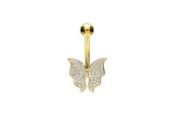 18 Karat Gold Bananabell KRISTALLSCHMETTERLING von Piercingline