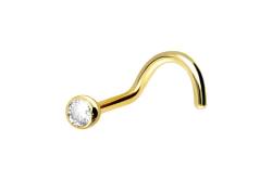 18 Karat Gold Nasenstecker Spirale DIAMANT von Piercingline