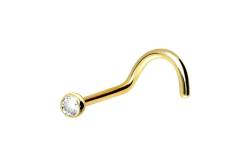 18 Karat Gold Nasenstecker Spirale DIAMANT von Piercingline