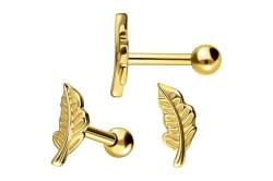 18 Karat Gold Ohrpiercing BLATT von Piercingline