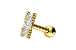 18 Karat Gold Ohrpiercing KRISTALLBALKEN von Piercingline